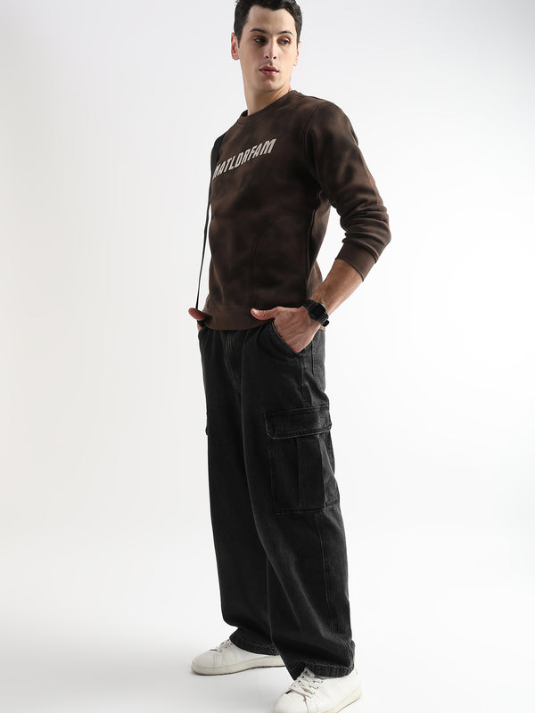 Hazed Print emperador brown Sweatshirt