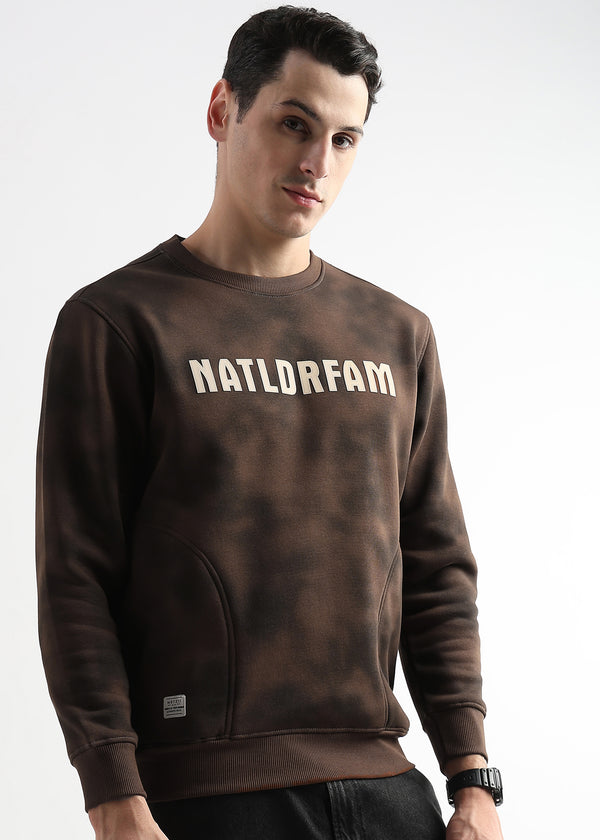 Hazed Print emperador brown Sweatshirt