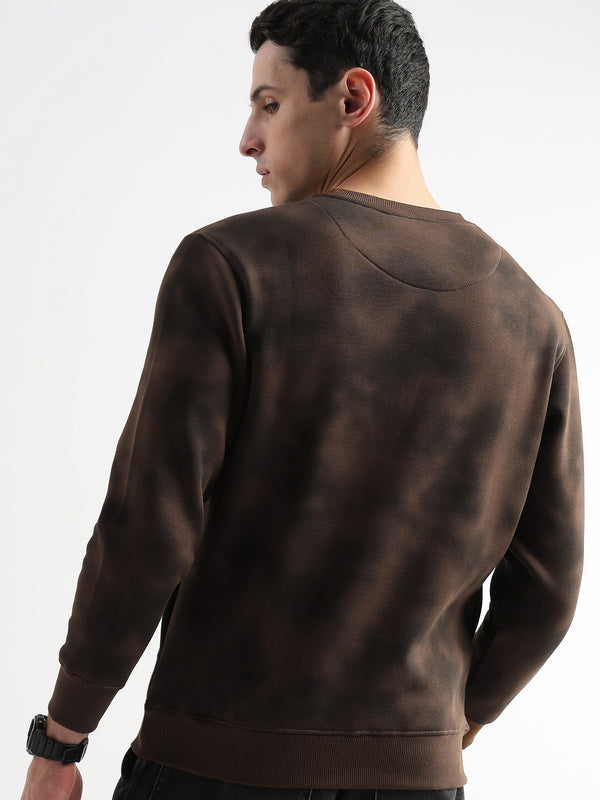 Hazed Print emperador brown Sweatshirt