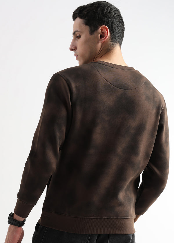 Hazed Print emperador brown Sweatshirt