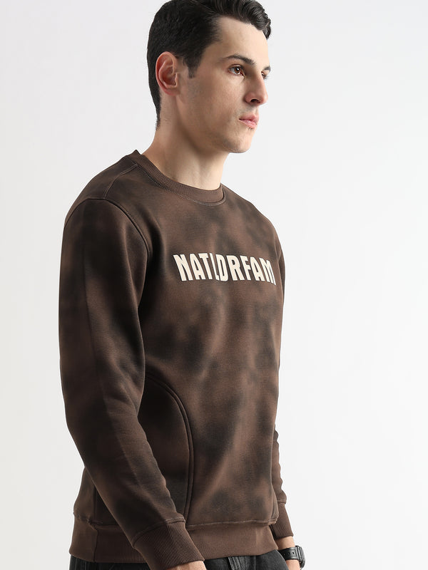 Hazed Print emperador brown Sweatshirt
