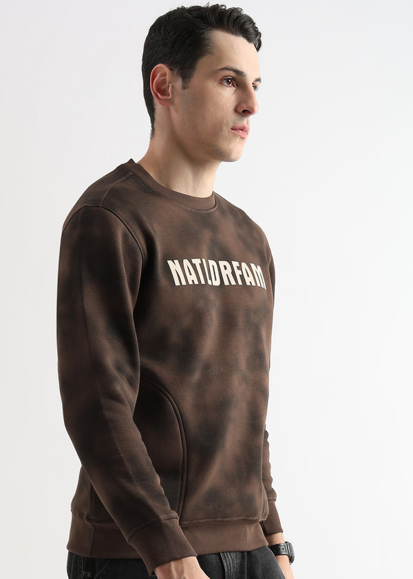 Hazed Print emperador brown Sweatshirt