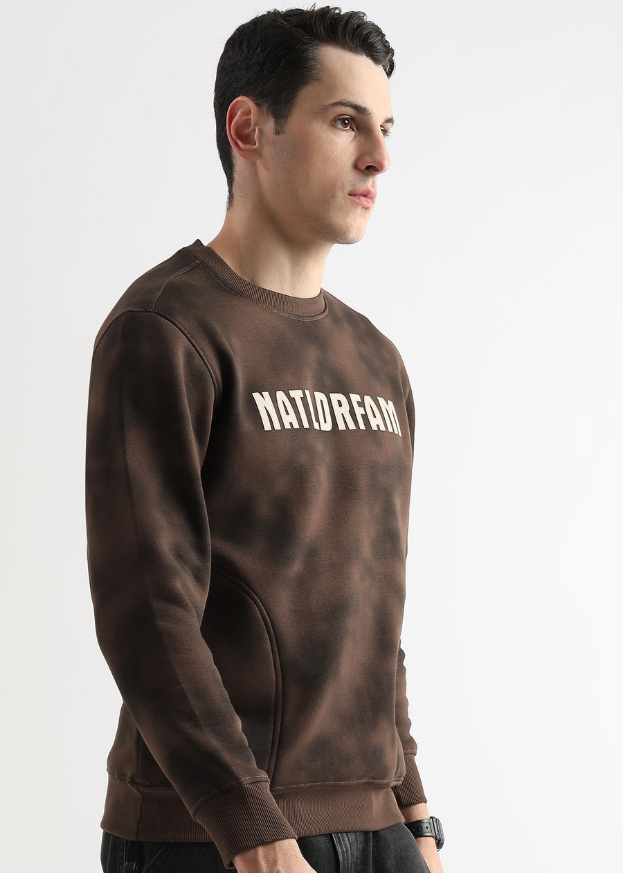 Hazed Print emperador brown Sweatshirt