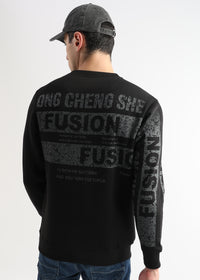 Embroided Patchwork Caviar Black Sweatshirt