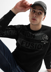 Embroided Patchwork Caviar Black Sweatshirt