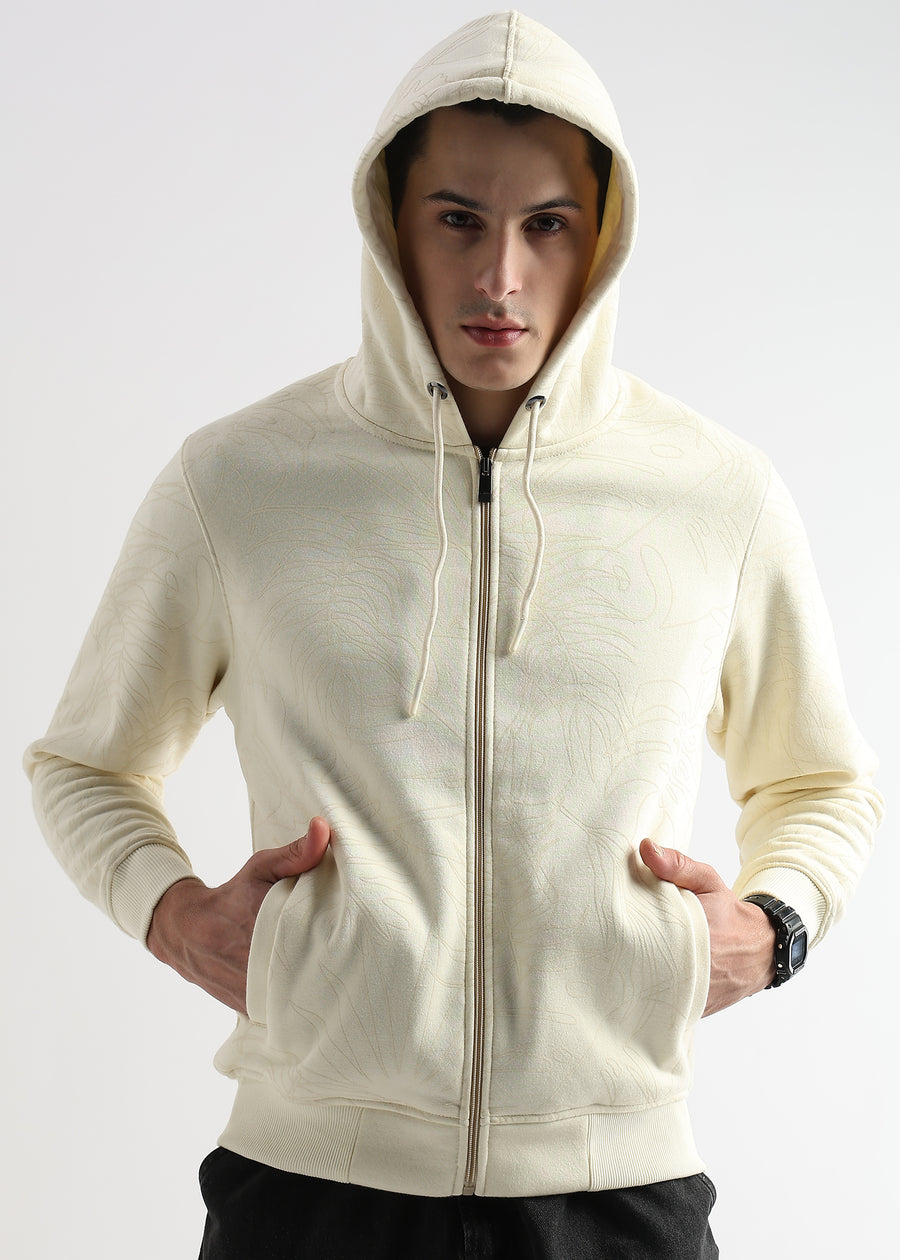 Self Printed White Asparagus Hoodie