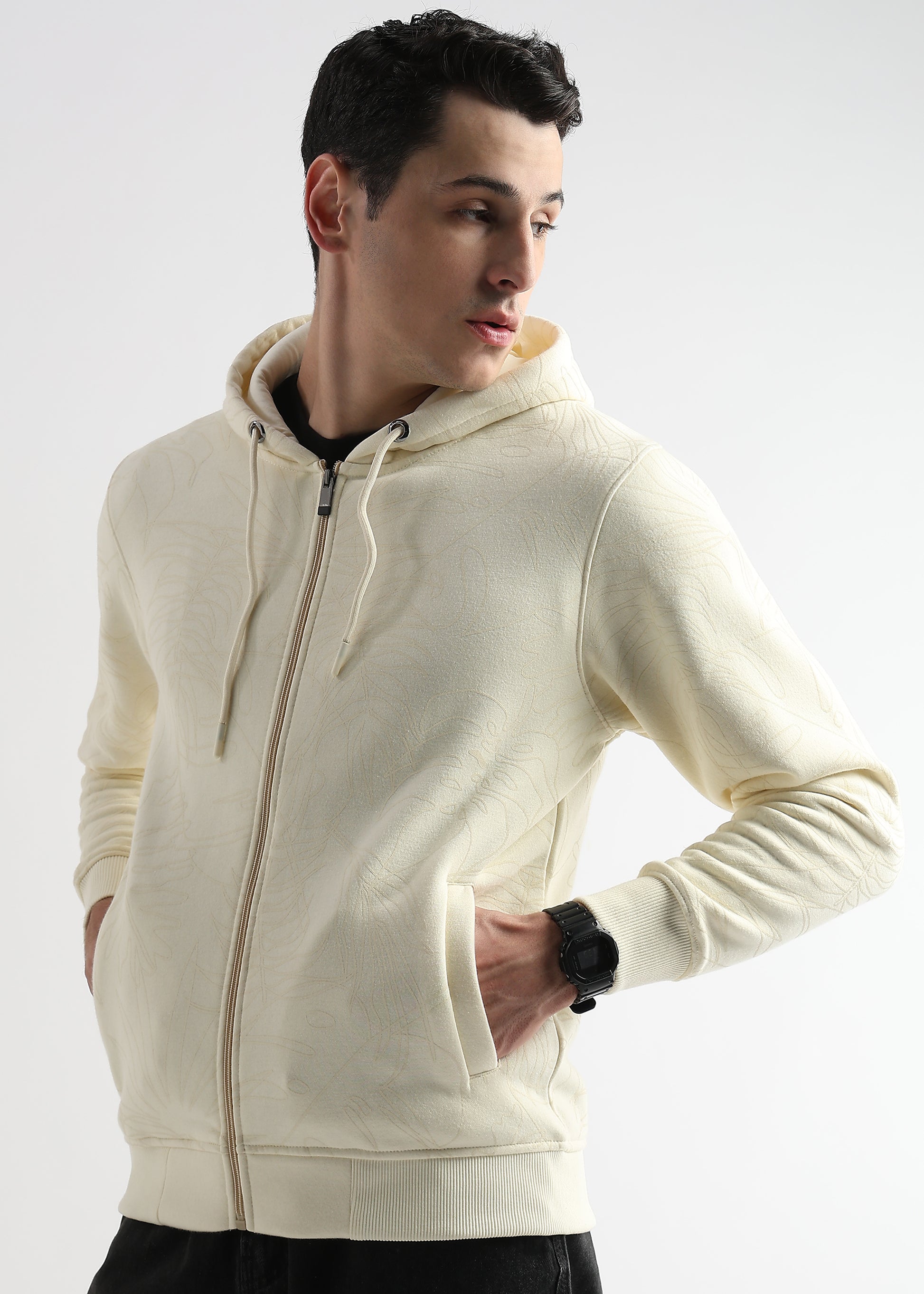 Self Printed White Asparagus Hoodie
