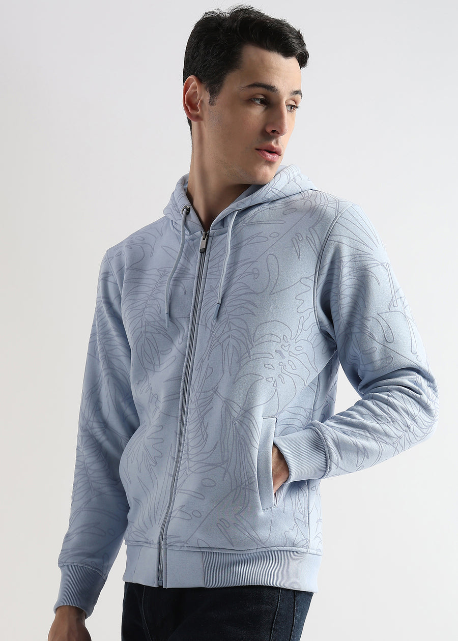 Self Printed Skyway Blue Hoodie
