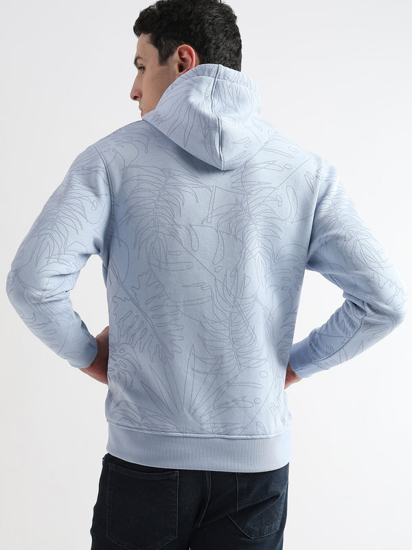 Self Printed Skyway Blue Hoodie