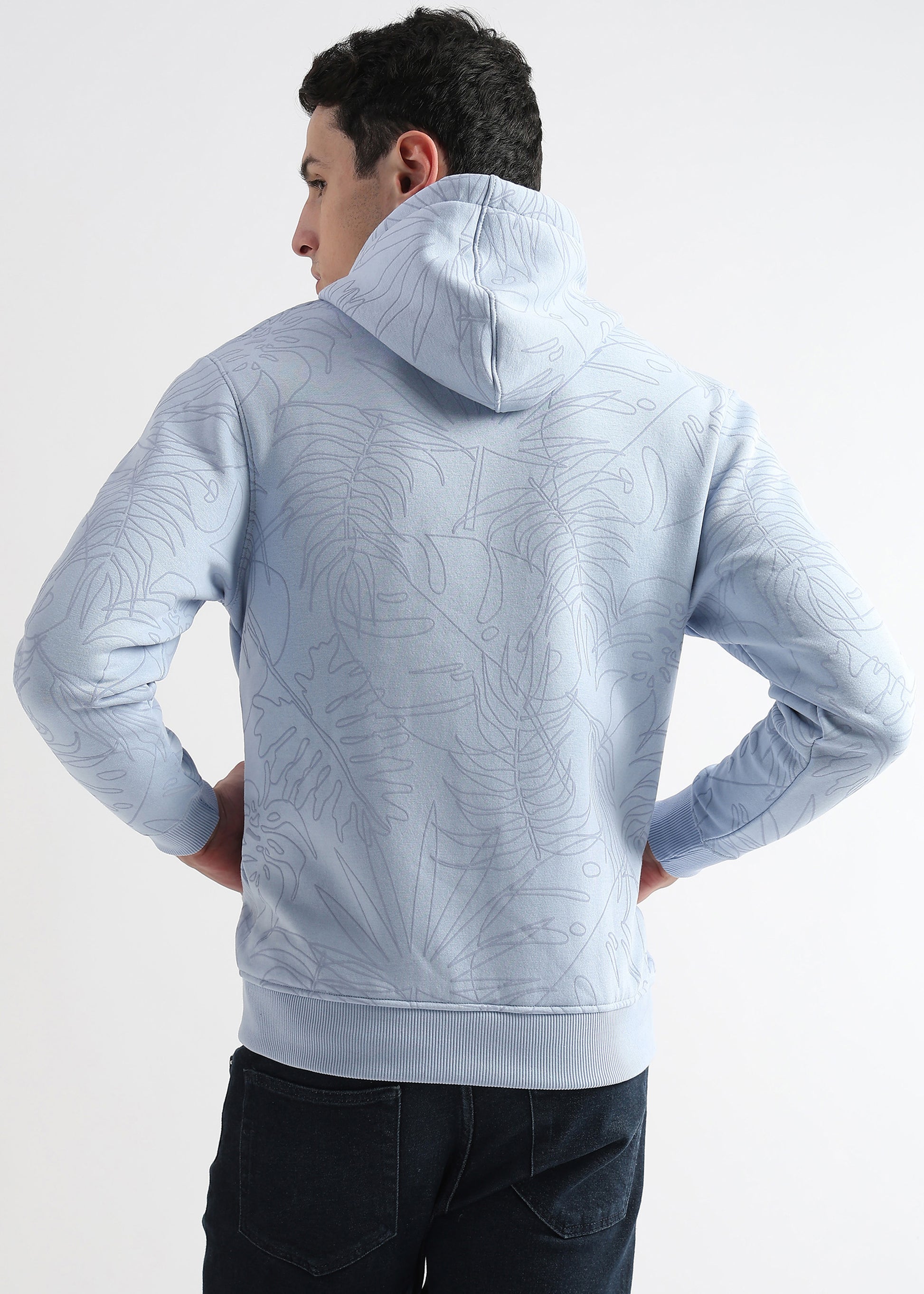 Self Printed Skyway Blue Hoodie