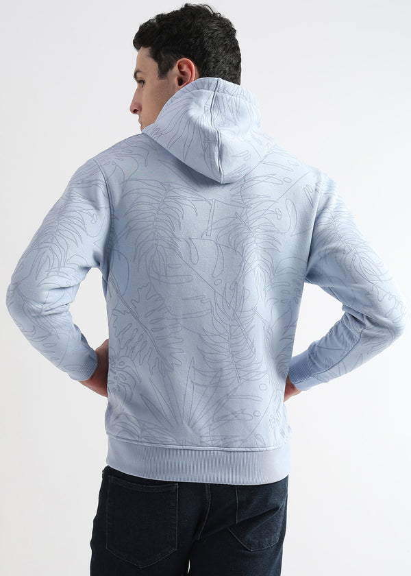 Self Printed Skyway Blue Hoodie