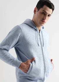 Self Printed Skyway Blue Hoodie