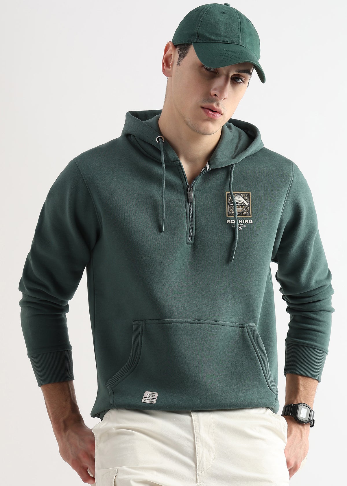 Nothing to fear Treking Green zip-top hoodie