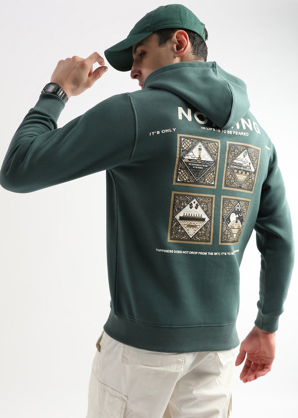 Nothing to fear Treking Green zip-top hoodie