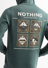 Nothing to fear Treking Green zip-top hoodie