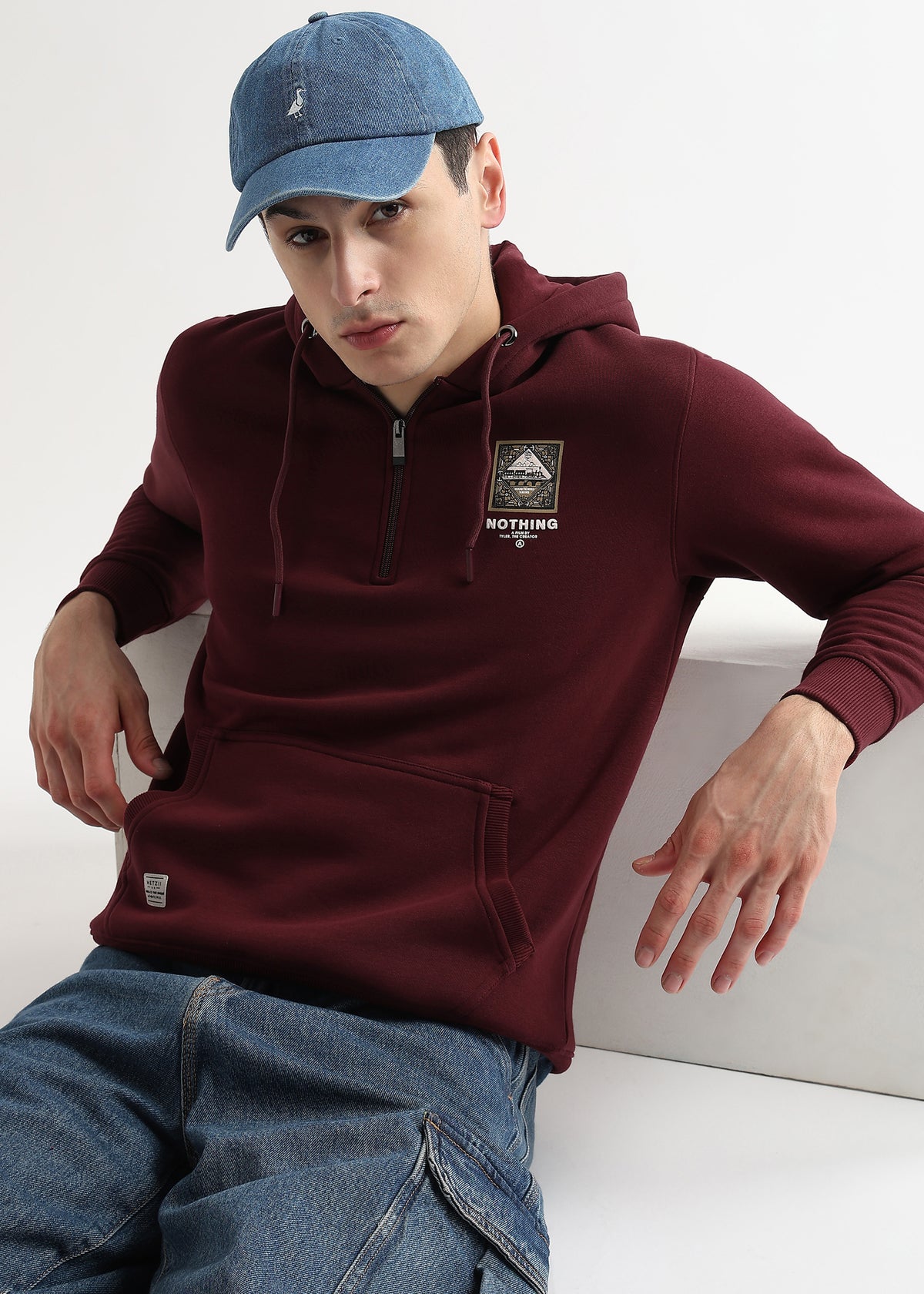 Nothing to fear Tawny Port zip-top hoodie
