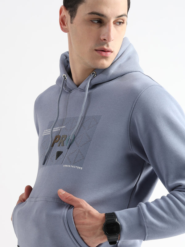 Sheet cut printed Dusty Blue Hoodie