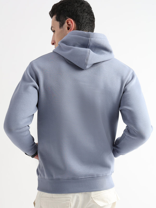 Sheet cut printed Dusty Blue Hoodie
