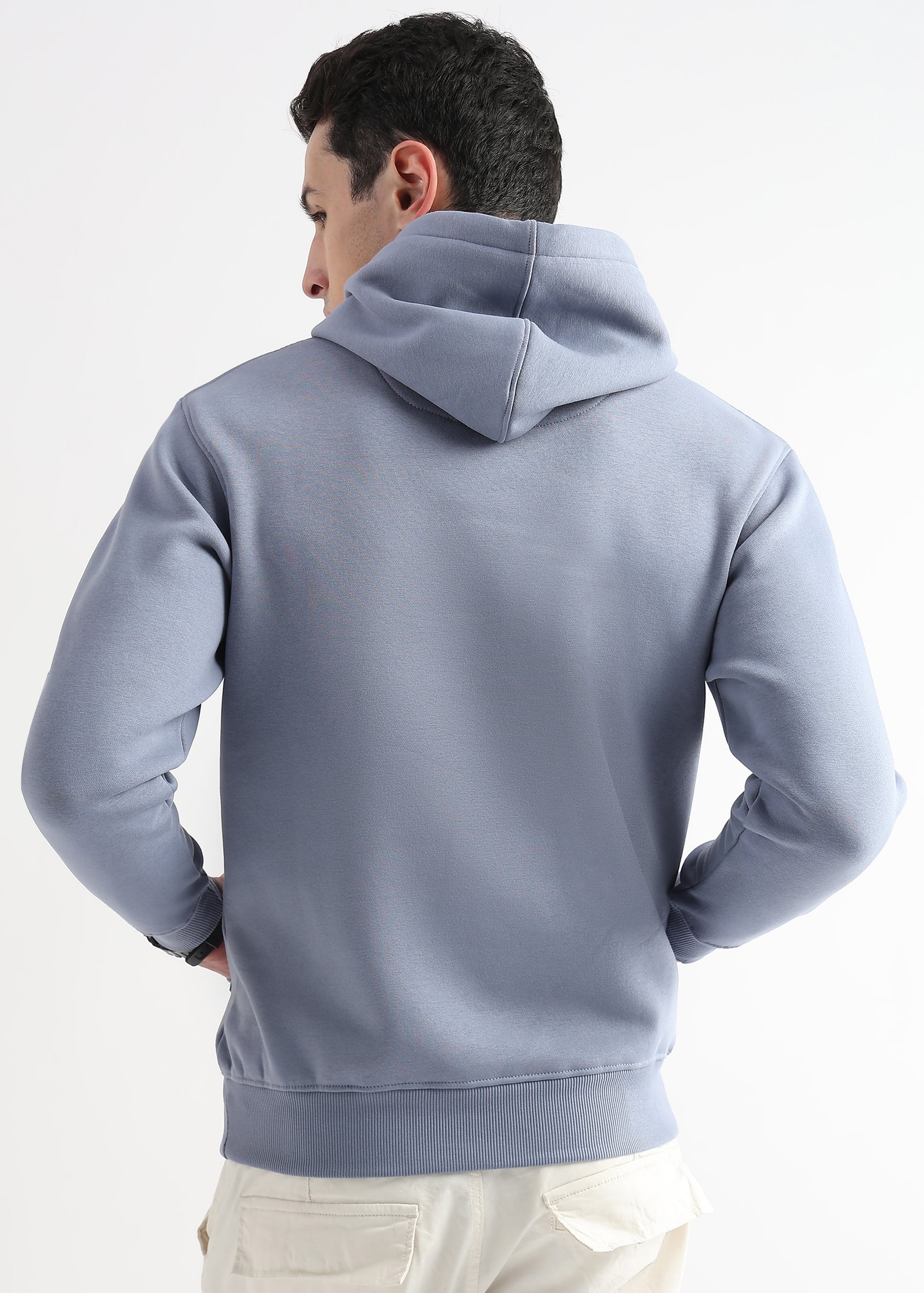 Sheet cut printed Dusty Blue Hoodie