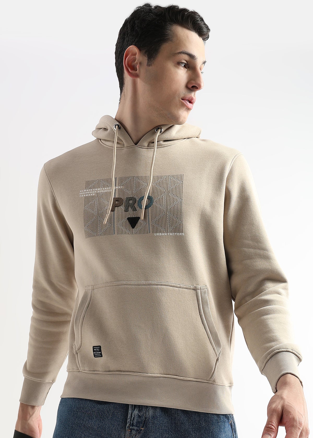 Sheet cut printed Doeskin Hoodie