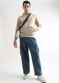 Sheet cut printed Doeskin Hoodie