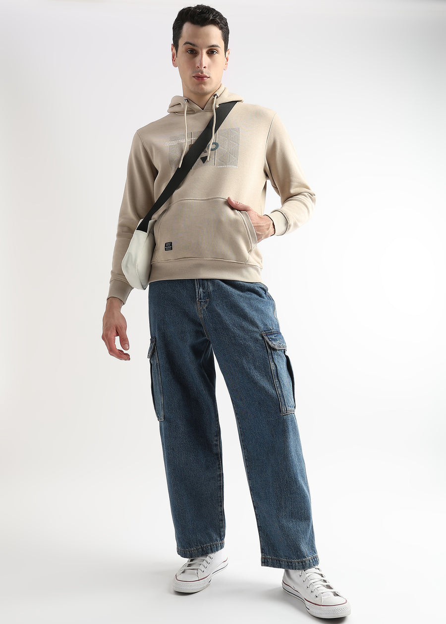 Sheet cut printed Doeskin Hoodie