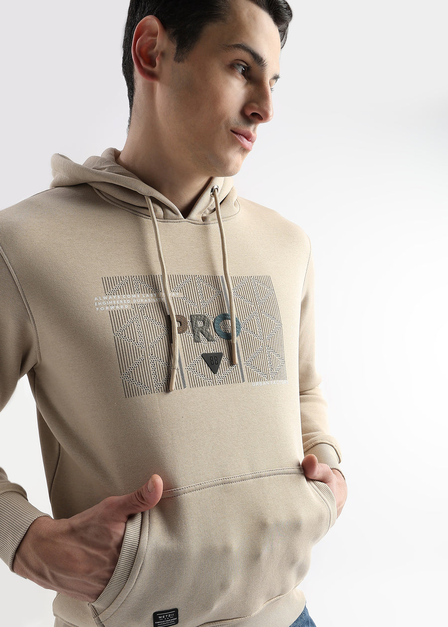 Sheet cut printed Doeskin Hoodie