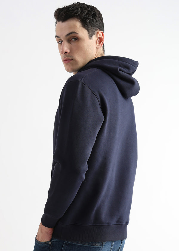 Embroided Print Sky Captain Cotton Hoodie