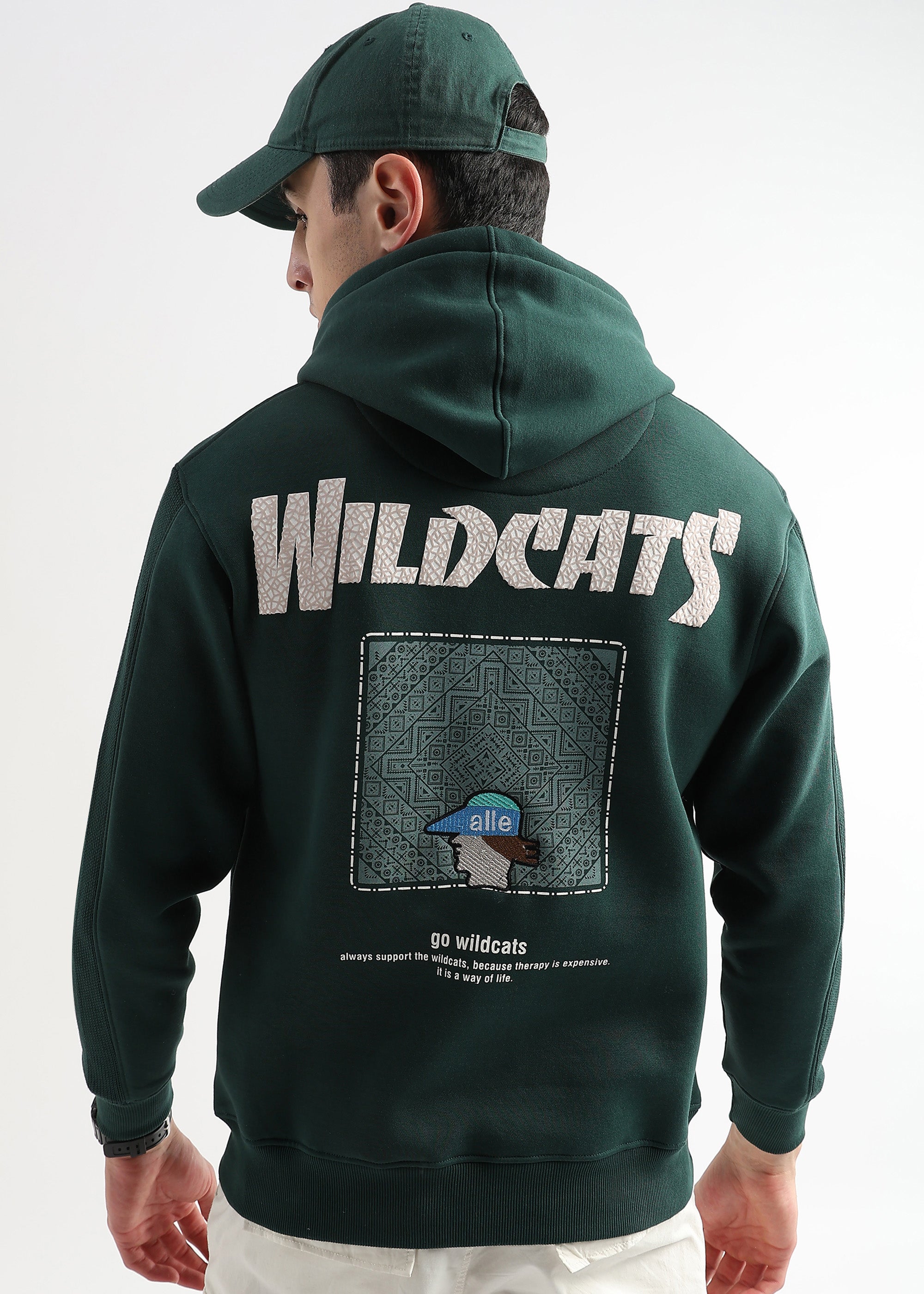 Wildcats Rain Forest Green Cotton hoodie