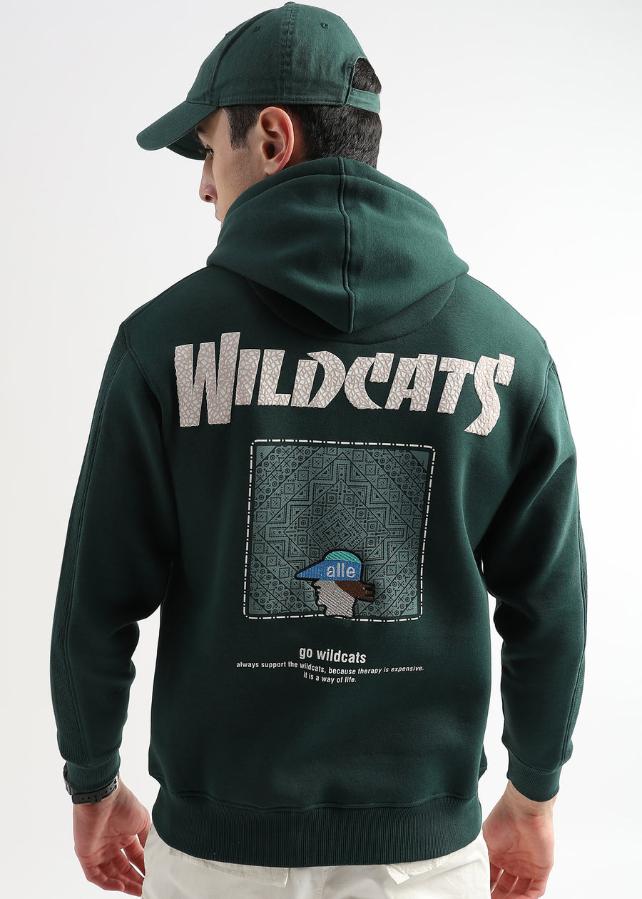 Wildcats Rain Forest Green Cotton hoodie