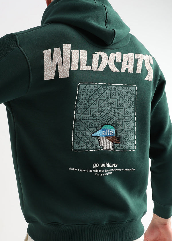 Wildcats Rain Forest Green Cotton hoodie