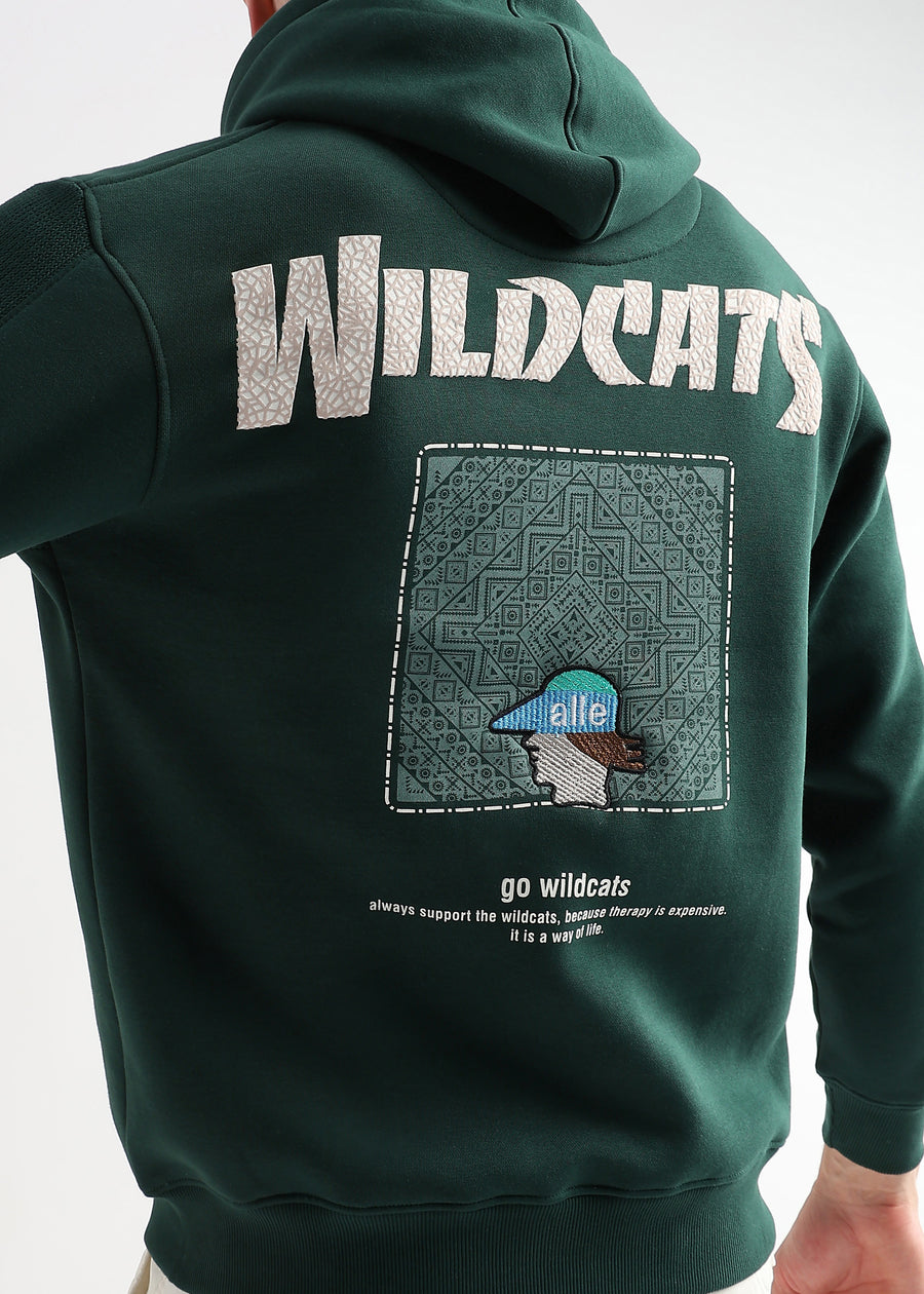 Wildcats Rain Forest Green Cotton hoodie
