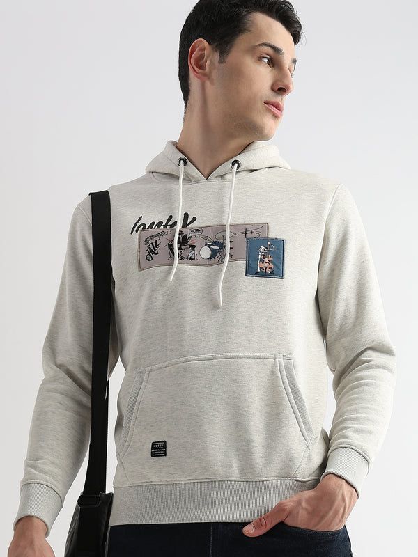 Patchwork Pelican Gray Cotton hoodie