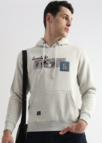Patchwork Pelican Gray Cotton hoodie