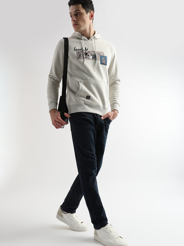 Patchwork Pelican Gray Cotton hoodie