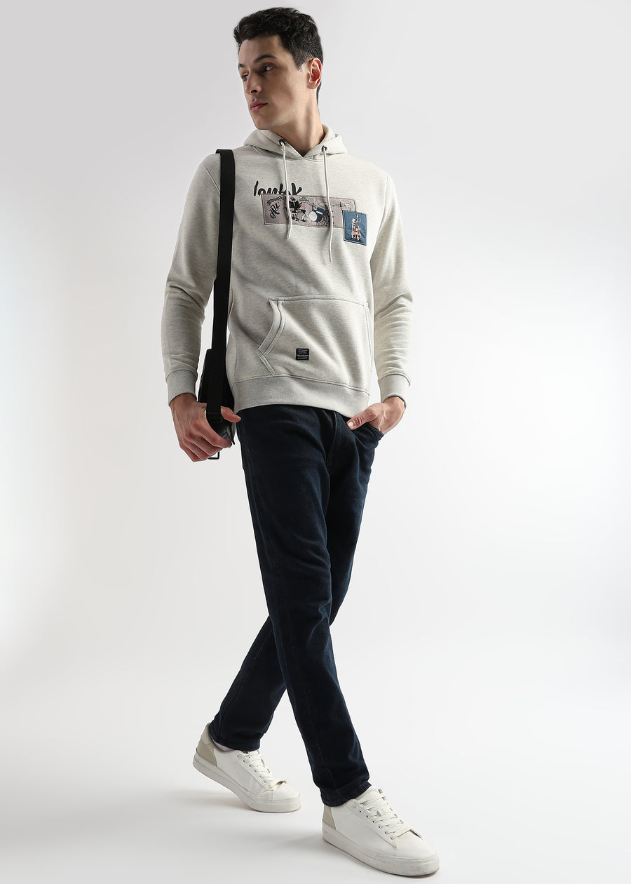 Patchwork Pelican Gray Cotton hoodie