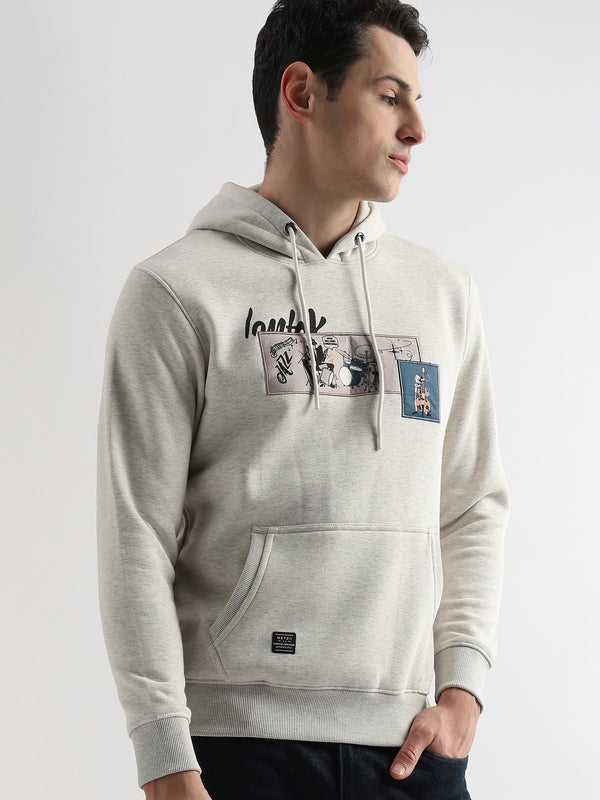 Patchwork Pelican Gray Cotton hoodie