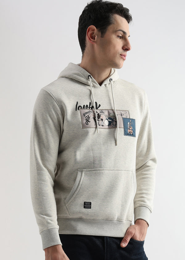 Patchwork Pelican Gray Cotton hoodie