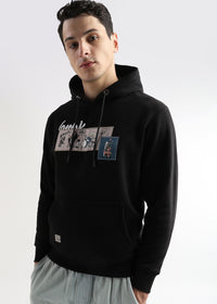 Patchwork Caviar Black Cottonhoodie