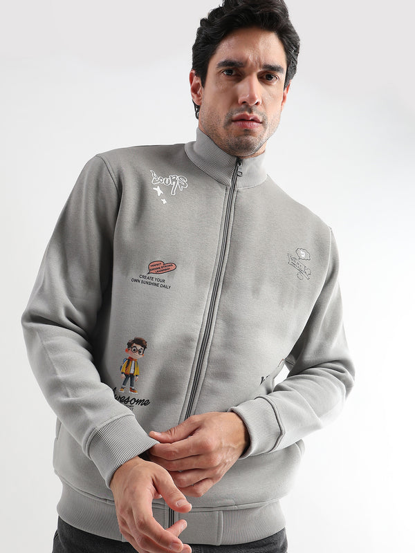 Awesome Printed Gargoyle Gray Zipper