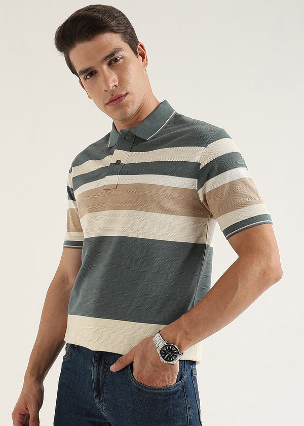 Riviera Slate Knit Polo T-Shirt