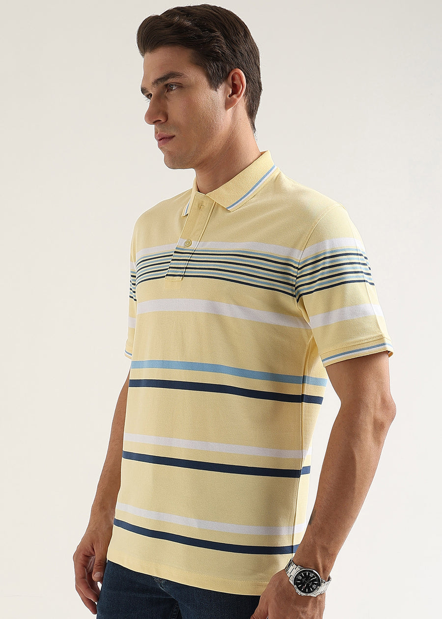 Lemon Coast Striped Polo T-Shirt