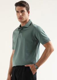 Glacier Sage Mercerised Cotton Polo T-Shirt