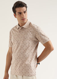 Blush Crest Pattern Polo T-Shirt