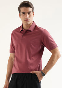 Berry Taupe Mercerised Cotton Polo T-Shirt