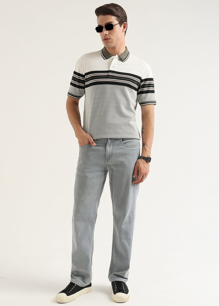 Olive Metro Weave Classic Polo T-Shirt
