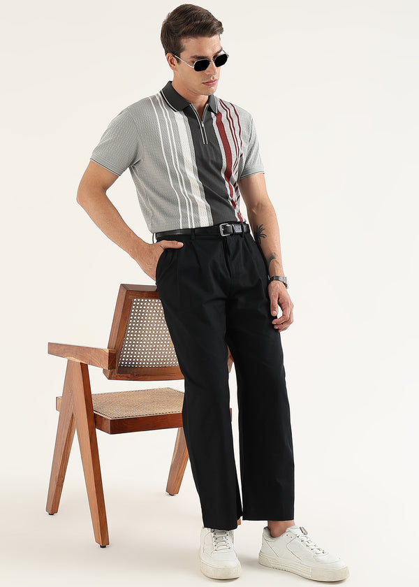 Graphite Rouge Lucente Half Zip Polo T-Shirt