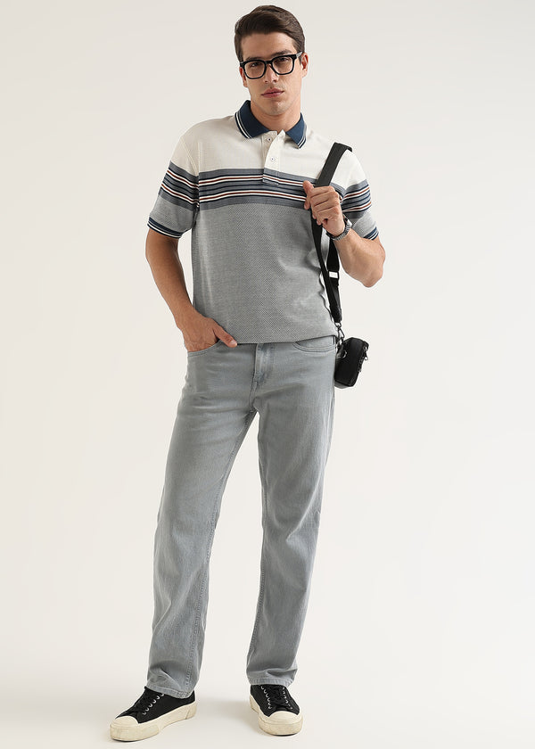 Air Force Blue Metro Weave Classic Polo T-Shirt