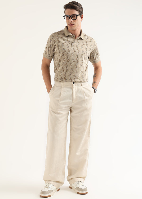 Sand Dune Maison Patterned Polo T-Shirt