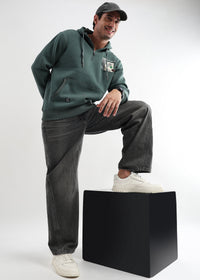 Embrace Treking Green Zip-Top Cotton Hoodie